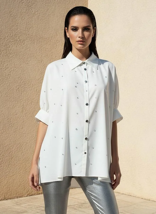 Splash FAV Kaftan Shirt with Embellished Detail